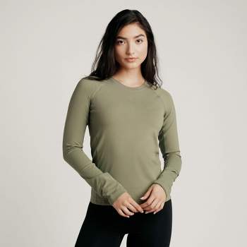Hafailia Long Sleeve Shirts for Women - Skimss Dupes Casual Y2K Basic Tops  Crewneck Slim Fit Tshirt Tees Army Green XS at  Women's Clothing store