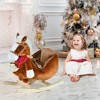 Qaba Kids Ride-On Rocking Horse Toy Rocker with Fun Song Music & Soft Plush Fabric for Children 18-36 Months - 3 of 4