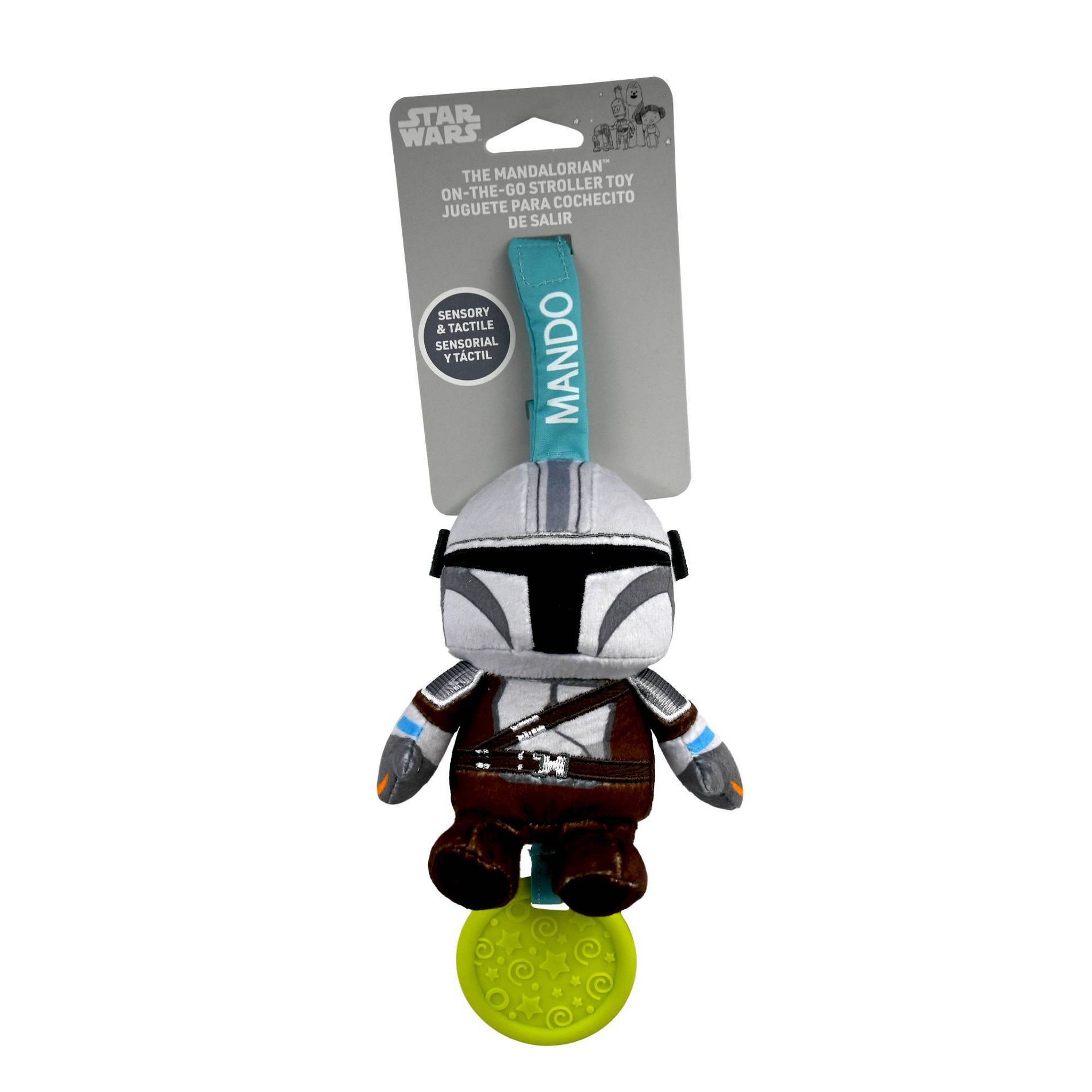 Star Wars The Mandalorian On-The-Go Toy: Sensory Development, Fine Motor Skills, Teether, Rattles, Hanging Loop