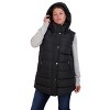 Women's Long Puffer Vest with Hood - S.E.B. By SEBBY - 3 of 4