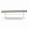 HomeStock X-Style Modern Dining Room Bench with Wooden Seat, 60x15x18 Inch, White/Gray - 3 of 4
