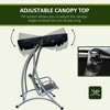 CAVINAS 3-Seat Patio Porch Swing,Hammock Swing Bench with Adjustable Canopy&Armrest,Outdoor Swing for Garden&Backyard,748LBS Capacity,Black - 3 of 4