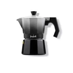 JoyJolt Italian Moka Pot 3 Cup Stovetop Espresso Maker Aluminum Coffee Percolator Coffee Pot Black