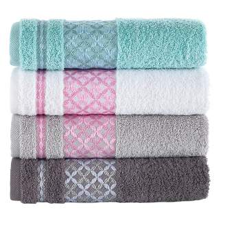 Kafthan Textile Multicolor Plaid Cotton Face/Hand/Hair Bath Towels (Set of 4)