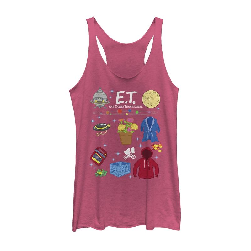 Women's E.T. the Extra-Terrestrial Favorite Movie Props Racerback Tank Top, 1 of 4