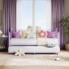 homfan Twin Daybed with Trundle, Heart-Shaped Headboard, Metal Frame & Steel Slats - for Kids, Bedroom, Guest Room - Pink, Easy Assembly - 3 of 4