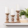 VIP Wood 9.5 in. White Beaded Pillar Candle Holder Set of 3 - 2 of 3