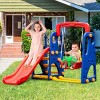 Costway 3 in 1 Junior Children Climber Slide Swing Seat Basketball Hoop Playset - image 2 of 4