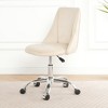 Racxily Armless Office Chair, Velvet Office Desk with Wheels, Adjustable Swivel Accent Chairs, Vanity Seat for Small Spaces - 4 of 4