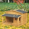 Wooden Dog House, Dog Crate For large dog breeds, Cabin Style Raised Dog Shelter with Asphalt Roof - 3 of 4