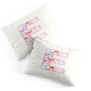 Deny Designs Standard April Lane Art Fancy Bow Monogram E Microfiber Printed Pillow Sham - 1 of 3