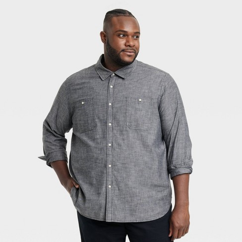 Men's Big & Tall Short Sleeve Collared Button-down Shirt - Goodfellow & Co™  Green Xlt : Target