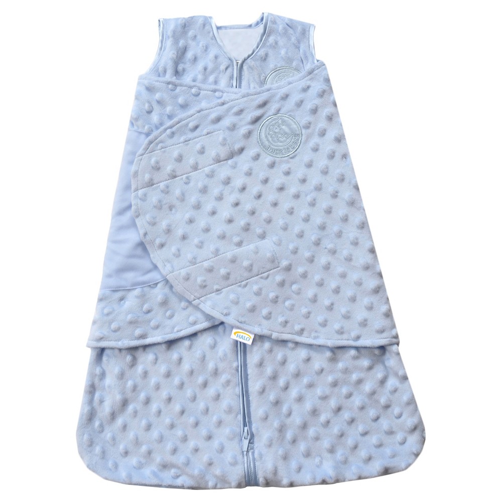 Photos - Children's Bed Linen HALO Innovations SleepSack Swaddle Wrap Plushy Dot Velboa - Blue Newborn