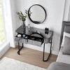 39" Mirrored Vanity Table,Mirrored Dressing Table With Drawers,Stainless Steel Base Vanity Table,Vanity Desk For Bedroom Or Office-Cuddlewood - 3 of 4