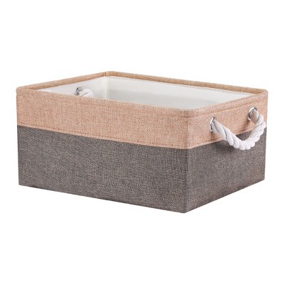 Unique Bargains Fabric Collapsible Storage Organizer Basket with Handles