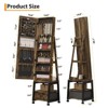 Garvee 66" Jewelry Armoire with LED Light, Full Length Mirror with Jewelry Storage, Standing Swivel Jewelry Cabinet with Back Shelf and Drawer - 2 of 4
