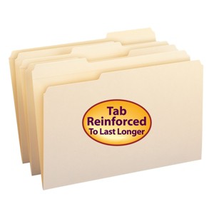 Smead File Folder, Reinforced 1/3-Cut Tab, Legal Size, Manila, 100 Per Box (15334) - 1 of 4