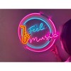 Feel Music Neon Metal Sign – Stunning LED Neon Wall Art with Metal Backing, Vibrant Neon Light Sign for Music Lovers - 3 of 4