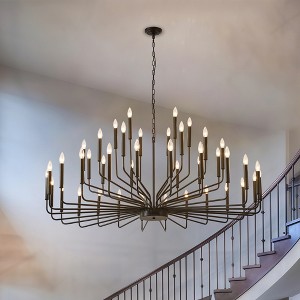 BAOURE 31.5in Black Chandelier 12 Light Modern Farmhouse Candle Style Chandelier with Adjustable Height for Dining Room Living Room Foyer - 1 of 4