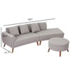 FONTOI Sofas, 107" Sofa with a Round Storage Ottoman and Three Removable Pillows for Living Room Home Office, Gray, 107"*30.3"*31.1" - 2 of 4