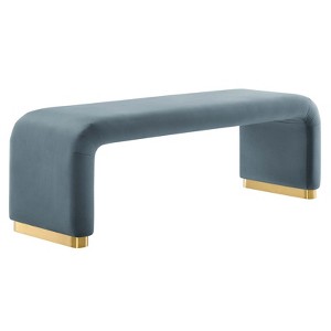 Modway Koda Performance Velvet Waterfall Long Bench - 1 of 4