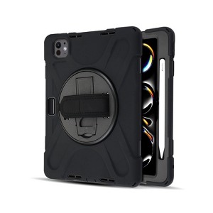 MyBat iPad Case with 360° Rotating Kickstand for Apple iPad Pro 11, Hand Strap & Pen Holder – Heavy Duty Shockproof Cover, Black - 1 of 4