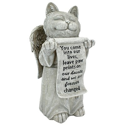 Design Toscano Paw Prints On Our Hearts Memorial Cat Statue