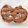 Dainty Silver Stacking Rings Set for Women | Layering Pack for Thumb & Knuckle | Trendy Mixed Size Ring Collection - 2 of 4