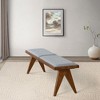 Kumasinova Rattan Solid Wood Bench, Mid-Century Modern Ottoman Bench with Natural Rattan Upholstery, Versatile Bed Bench & Entryway Bench - 2 of 4