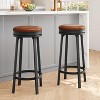 360° Swivel Bar Stool Set of 2/4, PU Leather Upholstered Counter Height Bar Stool with Metal Footrests, Mid Century Modern Barstool - 3 of 4