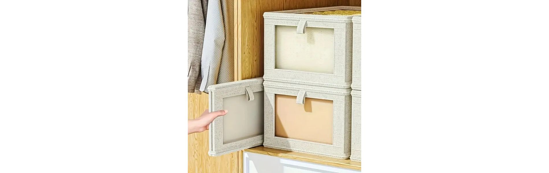 Racxily Foldable Clothes Storage Box with Viewing Window - Heavy-Duty Organizer Box, Stackable Closet Organizer for Wardrobe