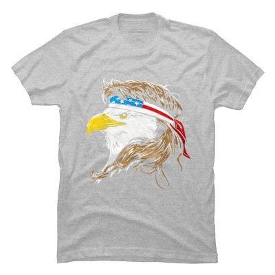 Men's Design By Humans July 4th Eagle Mullet American Flag By corndesign T-Shirt
