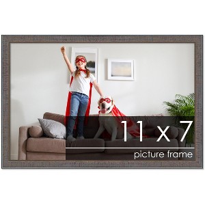 PosterPalooza | Photo Size Textured Grey Picture Frame - UV Acrylic, Foam Board Backing, Hanging Hardware - 1 of 4