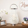 Northlight Woven Iron Pillar Candle Lantern with Glass Hurricane - 18.5" - White - 2 of 4