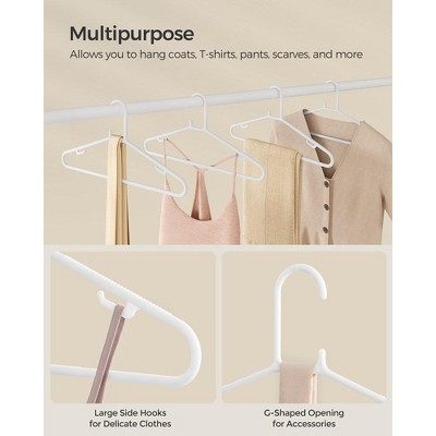 White Space-Saving Plastic Clothes Hangers for Coats, 50 Pack