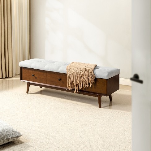 Bed with storage discount bench