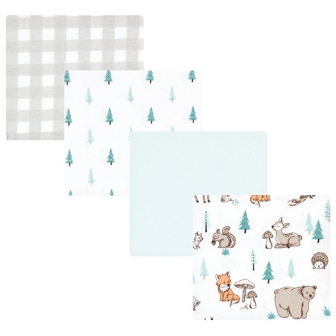 Hudson Baby Cotton Flannel Receiving Blankets Neutral Woodland