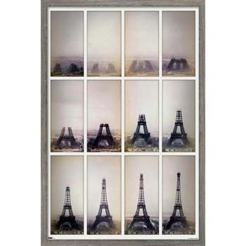 Trends International Eiffel Tower Construction Time Lapse Framed Wall Poster Prints