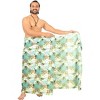 HAPPY BAY Men's Cotton Linen Effect Sulu Beach Wrap Sarong Bathing Suit Cover Up Summer Samoan Pareo For Men One Size Blue, Tree - 3 of 4