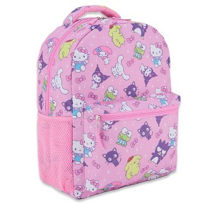 Hello Kitty Allover School Backpack - Hello Kitty, My Melody, Kuromi, Keroppi - Officially Licensed Hello Kitty School Bookbag - 1 of 4