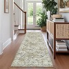 Vintage Floral Area Rug - Non-Slip Low Pile Soft Carpet, Retro Oriental Print Thin Floor Mat for Living Room & Bedroom - 4 of 4