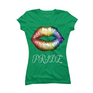 Adult Design By Humans Artistic Pride Rainbow Lips By DaniSpolez T-Shirt - 1 of 2