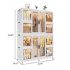 VYNXARIA Portable Wardrobe Closet Storage Organizer for Clothes,12 Magnetic Doors-12 Cubes&2 Hanging Rod,16 pcs hangers,White - 3 of 4