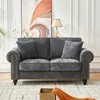 ORRD 86" Chenille 3-Seater Sofa with Wood Legs, Modern Rolled Arm Couch with Nailhead Trim for Living Room & Apartment - 3 of 4