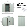 Outdoor Patio Metal Tool Storage Shed,Garden Backyard UV-Resistant Storage Shed with 4 Punched Vents,Sliding Doors and Padlock-Coolbibila - 4 of 4