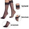 3 Pairs Sheer Knee High Socks for Women 15 Denier with Stay-Up Band One Size - 3 of 3
