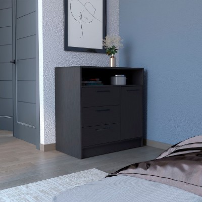NicBex Modern Wooden Dresser with 3 Spacious Drawers and 1 Door Minimalist Closet Storage for Bedroom, Living Room, Hallway