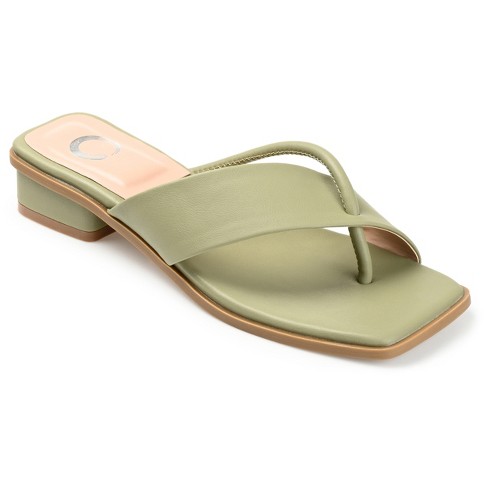 Womens olive green hot sale flip flops