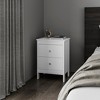 Vynxaria 2-Drawer White Nightstand - Smooth-Glide Drawers, Scratch-Resistant Finish, Multi-Use (Bedroom/Office), High-Quality Materials - 3 of 4