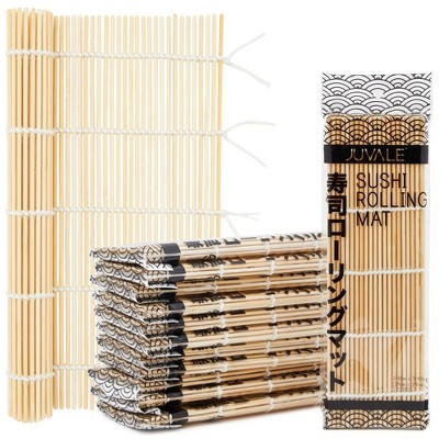 Juvale 12 Pack Bamboo Sushi Making & Rolling Mat for Kitchen and Restaurants, 9.5 x 9.5 In